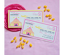 Vintage Carnival Circus Birthday Party Printable Invitation - Pink Yellow